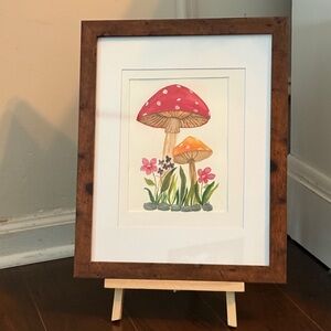 Colorful Mushroom watercolor painting
